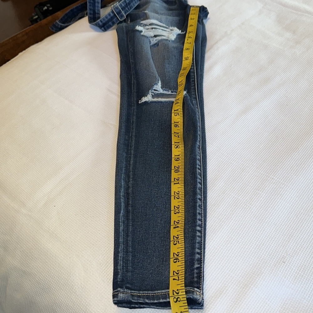 American Eagle Outfitters Super Stretch X Jegging Overall Distressed Size 2 - Picture 15 of 16